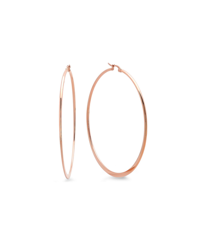 Steeltime 18k Gold Plated Stainless Steel Hoop Earrings In Gold-plated