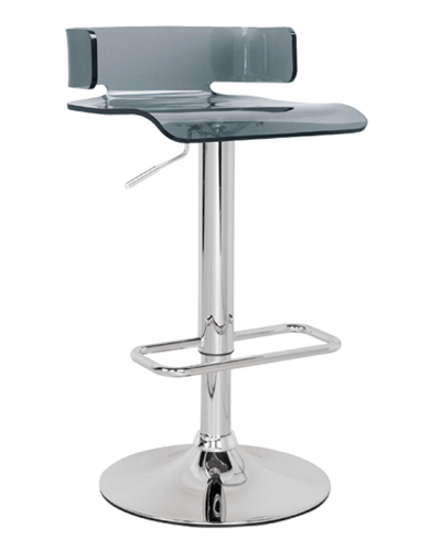 Acme Furniture Rania Swivel Adjustable Stool In Gray And Chrome