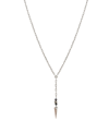 MR ETTIKA OX CHAIN LARIAT NECKLACE WITH HEMATITE BEADS AND SPIKE CHARM