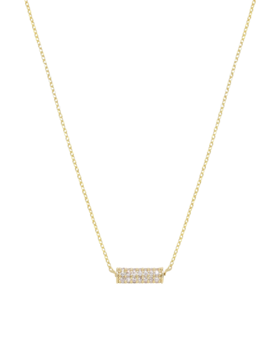 Ettika Crystal Cylinder Bar Necklace In Gold Plated