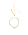Ettika Adjustable Pearl Bracelet In Gold