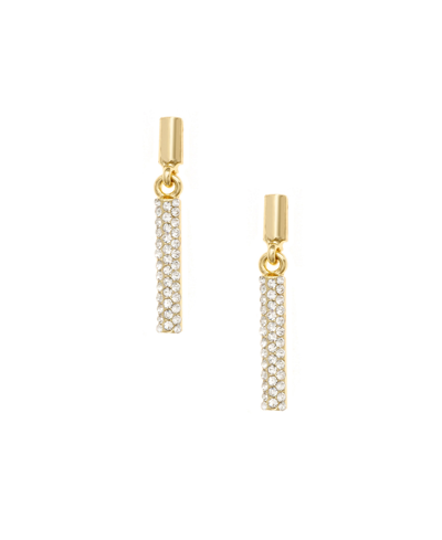 Ettika Crystal Linear Drop Earrings In Gold Plated