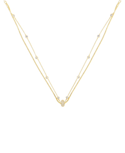 Ettika Delicate Chain And Crystal Necklace In Gold Plated