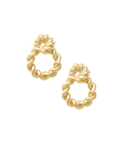 Ettika Gold Plated Twisted Knot Earrings
