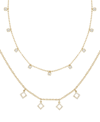 Ettika Geo Charm Layering Crystal Necklace Set Of 2 In Gold
