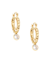 Ettika Beaded Crystal Hoop Earrings In Gold