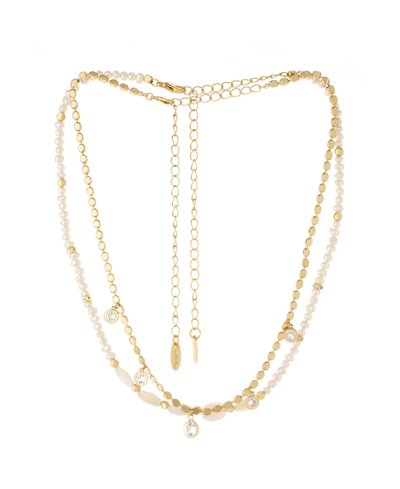 Ettika Pearl Beaded Gold-plated Chain Necklace Set