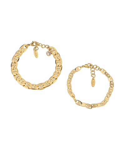 Ettika 18k Gold Plated Simple Flat Chain Bracelet In Gold-tone