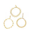 ETTIKA 18K GOLD PLATED MIGHT AND CHAIN BRACELET SET