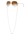 Ettika Women's 18k Gold Plated Dainty Imitation Pearl And Gold Glasses Chain In Yellow