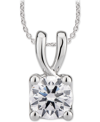 Gia Certified Diamonds Gia Certified Diamond Solitaire Diamond 18" Pendant Necklace (1/2 Ct. T.w.) In 14k White Gold In Gold