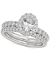 Gia Certified Diamonds Gia Certified Oval Diamond Bridal Set (1-1/2 Ct. T.w.) In 14k White Gold In Gold