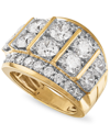 MACY'S MEN'S DIAMOND LARGE CLUSTER STATEMENT RING (7 CT. T.W.) IN 10K GOLD