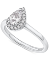 Macy's Diamond Pear Halo Engagement Ring (5/8 Ct. T.w.) In 14k White Gold In Gold