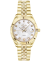 Gevril Gv2 Women's Naples Gold-tone Ion Plating Swiss Quartz Bracelet Watch 34 Mm In Yellow