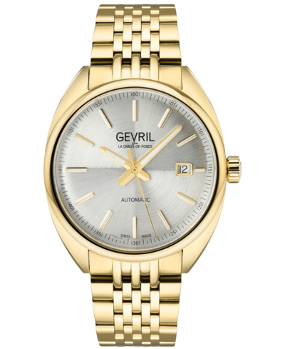 Gevril Men's Five Points Swiss Automatic Ion Plating Gold-tone Stainless Steel Bracelet Watch 47.5mm