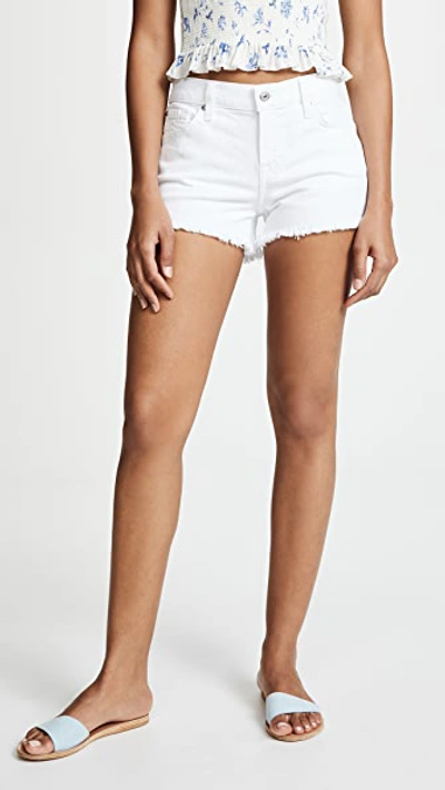 7 For All Mankind Cutoff Denim Shorts In Prince St In White