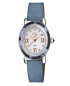 Gevril Women's Marsala Tortoise Swiss Quartz Italian Light Blue Leather Strap Watch 36mm In Blue