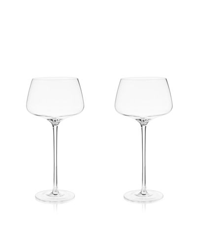 Viski Angled Crystal Amaro Spritz Glasses In Transparent