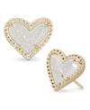 KENDRA SCOTT STONE HEART STUD EARRINGS