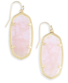 Kendra Scott 14k Gold Plated Elle Drop Earrings In Pink