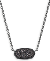 Kendra Scott 14k Gold Plated Elisa Pendant Necklace In Black