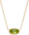 Kendra Scott 14k Gold Plated Elisa Pendant Necklace In Green