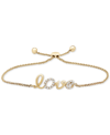 WRAPPED IN LOVE WRAPPED DIAMOND LOVE BOLO BRACELET (1/10 CT. T.W.) IN 14K GOLD, CREATED FOR MACY'S