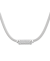 Macy's Cubic Zirconia Mesh Popcorn Statement Necklace In Sterling Silver, 18" + 2" Extender