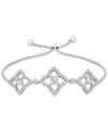 WRAPPED DIAMOND CLOVER BOLO BRACELET (1/2 CT. T.W.) IN STERLING SILVER, CREATED FOR MACY'S