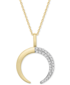 WRAPPED DIAMOND CRESCENT MOON 20" PENDANT NECKLACE (1/10 CT. T.W.) IN 14K GOLD OR 14K ROSE GOLD, CREATED FOR