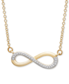 Wrapped Diamond Infinity 17" Pendant Necklace (1/20 Ct. T.w.) In 14k Gold, Created For Macy's In Gold