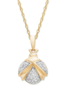 WRAPPED DIAMOND LADYBUG 18" PENDANT NECKLACE (1/20 CT. T.W.) IN 10K GOLD, CREATED FOR MACY'S