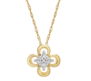 WRAPPED DIAMOND CLUSTER FLOWER (1/10 CT. T.W.) PENDANT NECKLACE IN 14K GOLD, 16" + 2" EXTENDER, CREATED FOR 