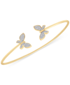 Wrapped Diamond Butterfly Cuff Bangle Bracelet (1/6 Ct. T.w.) In 14k Gold, Created For Macy's In Gold