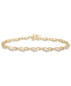 Macy's Diamond Link Bracelet (1/10 Ct. T.w.) In 10k Gold In Yellow