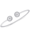 WRAPPED DIAMOND HALO CUFF BANGLE BRACELET (1/4 CT. T.W.) IN STERLING SILVER, CREATED FOR MACY'S