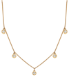 Wrapped Diamond Dangle Statement Necklace (1/4 Ct. T.w.) In 14k Gold, 16" + 2" Extender, Created For Macy's In Gold
