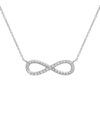 Macy's Diamond Infinity 18" Pendant Necklace (1/10 Ct. T.w.) In Sterling Silver In White