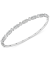 Wrapped Diamond Bangle Bracelet (1/2 Ct. T.w.), In Sterling Silver, 14k Gold-plated Sterling Silver Or 14k R In Silver
