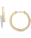 Wrapped Diamond Bypass Hoop Earrings (1/6 Ct. T.w.) In 14k Gold, Created For Macy's In Gold