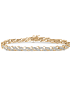 Wrapped In Love Diamond Diagonal Link Bracelet (1 Ct. T.w.) In 10k Gold, Created For Macy's In Gold