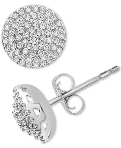 Wrapped In Love Diamond Circle Stud Earrings (1/2 Ct. T.w.) In 14k White Gold, Created For Macy's