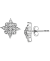 Macy's Diamond Cluster Stud Earrings (1/10 Ct. T.w.) In Sterling Silver, Created For  In Silver