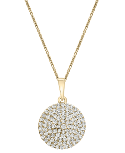 Wrapped In Love Diamond Circle Pendant Necklace (1/2 Ct. T.w.) In 14k Gold, 16" + 4" Extender, Created For Macy's In Yellow Gold