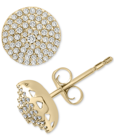 Wrapped In Love Diamond Circle Stud Earrings (1/2 Ct. T.w.) In 14k Gold, Created For Macy's In Yellow Gold