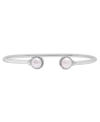 MACY'S CULTURED FRESHWATER PEARL (6MM) & DIAMOND (1/10CT. TW.) OPEN BANGLE IN STERLING SILVER