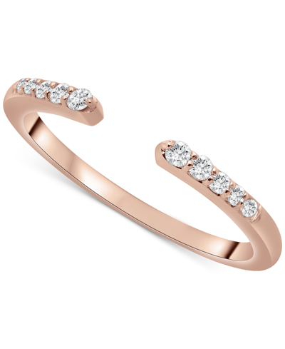 Wrapped Diamond Cuff Ring (1/10 Ct. T.w.) In 14k Yellow, White Or Rose Gold, Created For Macy's