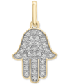 WRAPPED DIAMOND HAMSA HAND CHARM PENDANT (1/20 CT. T.W.) IN 10K GOLD, CREATED FOR MACY'S