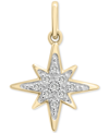 Wrapped Diamond Fancy Star Charm Pendant (1/20 Ct. T.w.) In 10k Gold, Created For Macy's In Gold